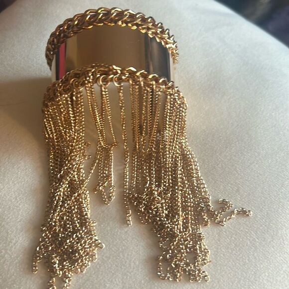 Gold Toned Chain Fashion Cuff - Picture 1 of 5